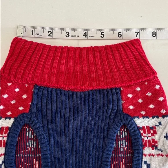 BLUEBERRY PET Red Reindeer Knit Dog Sweater size XL - Picture 7 of 9